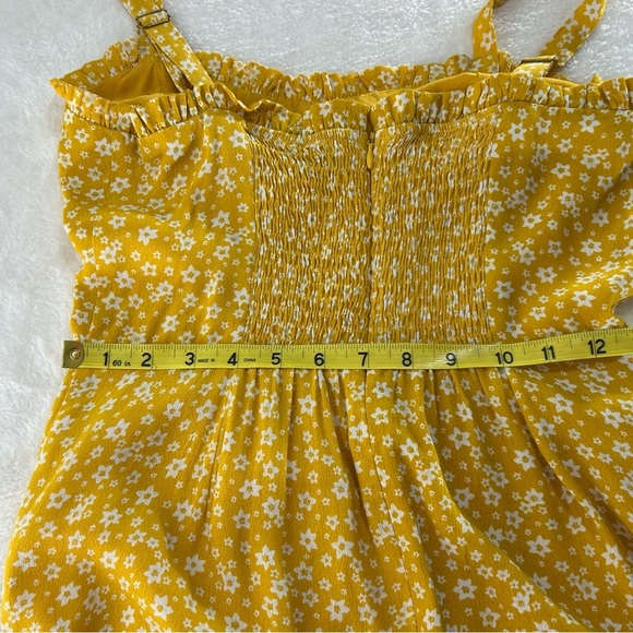 Dress Forum Golden Floral Ruffled Seersucker Zip Mini Sundress Size S - Picture 5 of 12